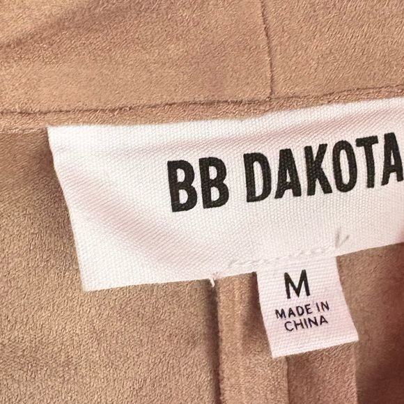 BB Dakota Earned It Faux Suede Waterfall Lace-Up Back Jacket Size Medium - Picture 2 of 4